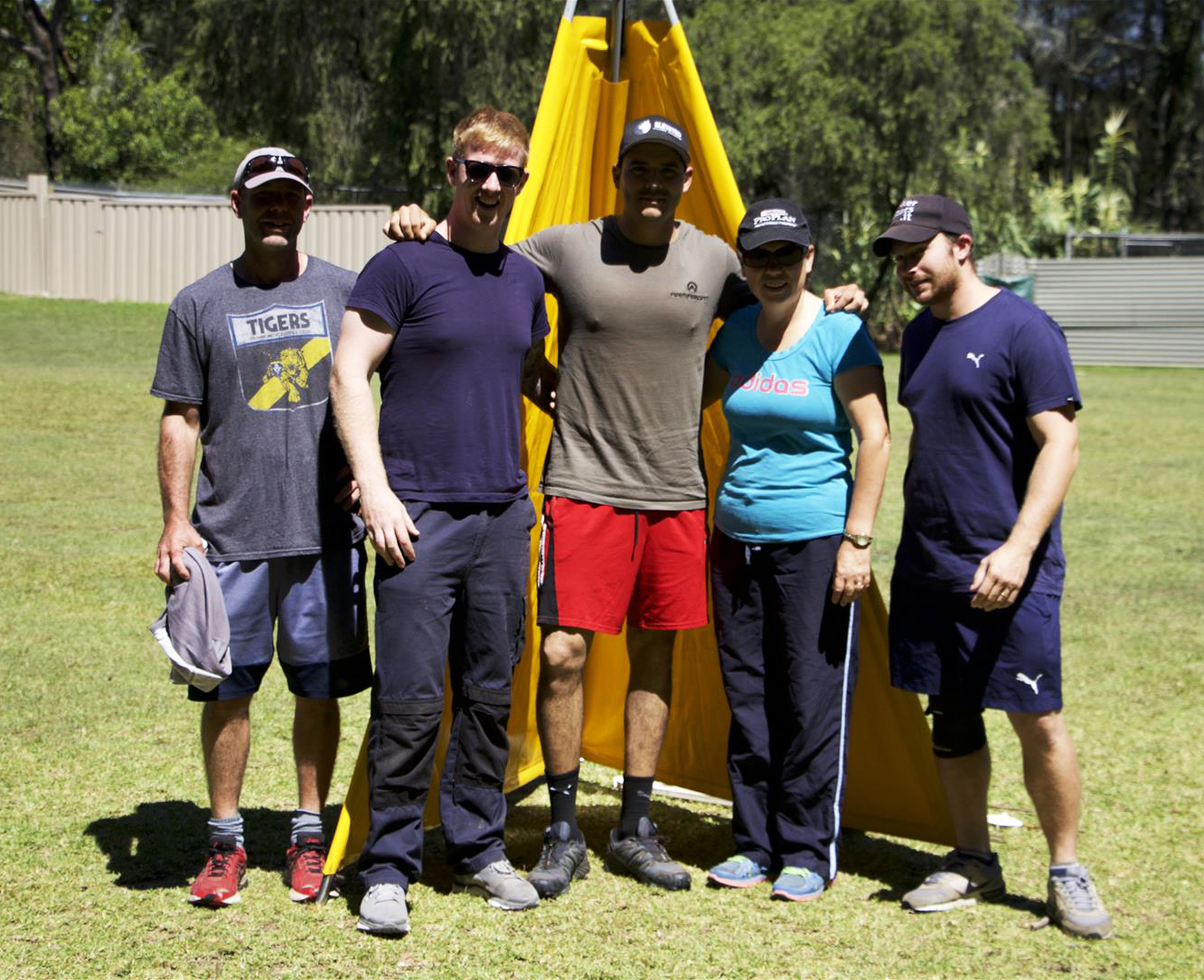 Oscar with the Working K9 Canberra Crew - Brett Keary, Jeremy Wikner, Oscar, Cheryl Neal and Luca Campanella.